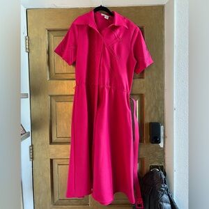 Vintage hot pink belted dress